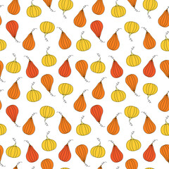 Pumpkins digital paper, Tpumpkins  autumn seamless pattern for textile, fabric, wrapping
