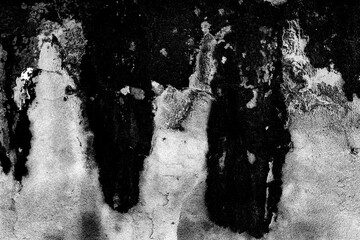 Grunge old wall texture with cracks. Black and white wall from concrete cement with natural prints for vintage background.