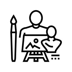 art expert line icon vector. art expert sign. isolated contour symbol black illustration