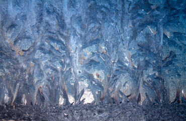 Frost patterns on a winter window