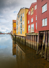 Naklejka premium Riverside buildings Trondheim