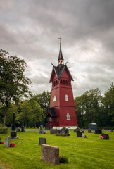 Trondheim red wooden belltower