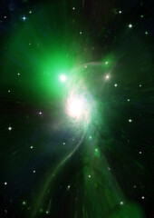 galaxy in a free space. 3D rendering