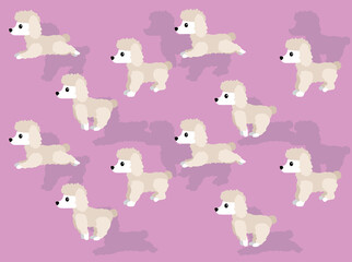 Dog Animation Running Sequence Standard Poodle Cartoon Illustration Seamless Background