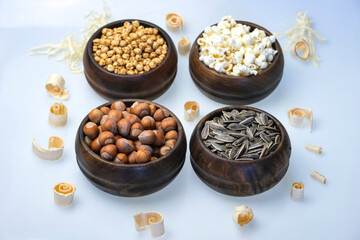 serving and serving dried fruits in handmade wooden bowls,lathe,