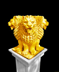 three headed lion  statue,vintage,art