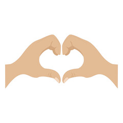 Heart shaped hands. Vector illustration.