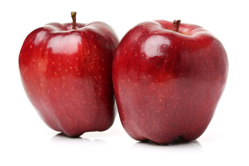 Red apples isolated on white background