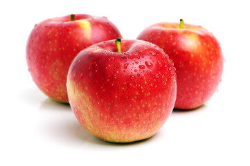 Red apples isolated on white background