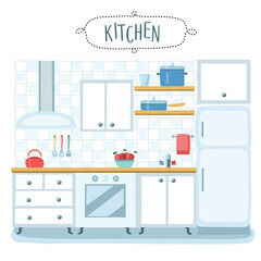 Vector illustration of kitchen interior