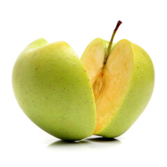 Green apple on white background