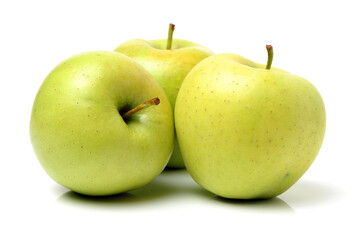 Green apple on white background