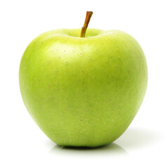 Green apple on white background