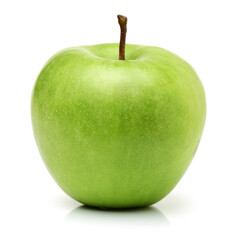Green apple on white background