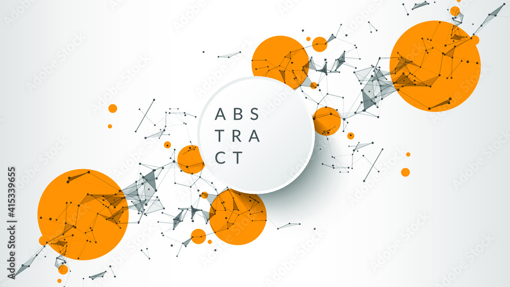 Poster abstract mesh background with circles, lines and shapes | technology vector background | eps10 desig