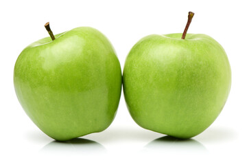 Green apple on white background