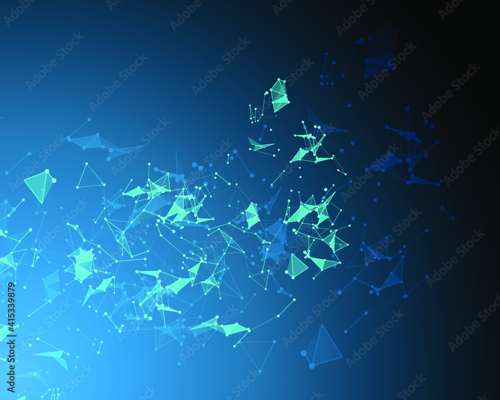 Poster abstract mesh background with circles, lines and shapes | technology vector background | eps10 desig