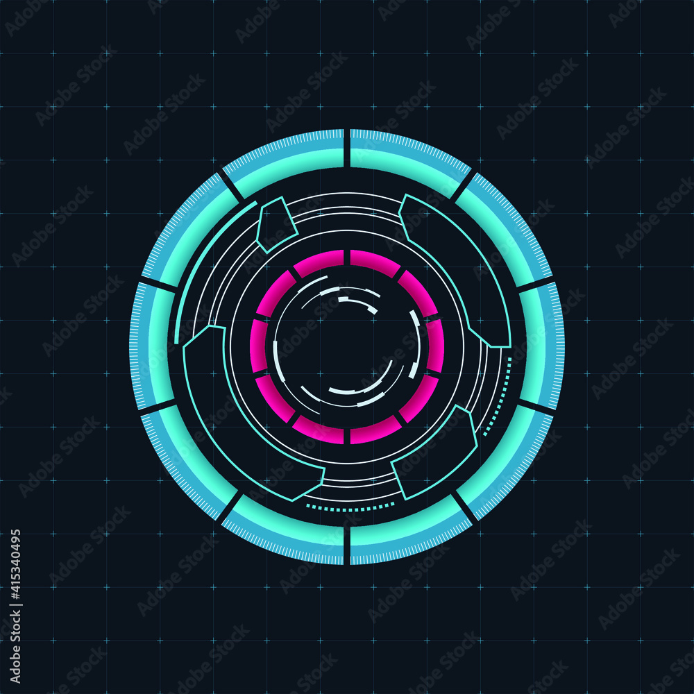 Poster digital futuristic user interface, hud for app and web. abstract vector illustration futuristic conc
