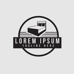 great simple black bed logo vector design illustration