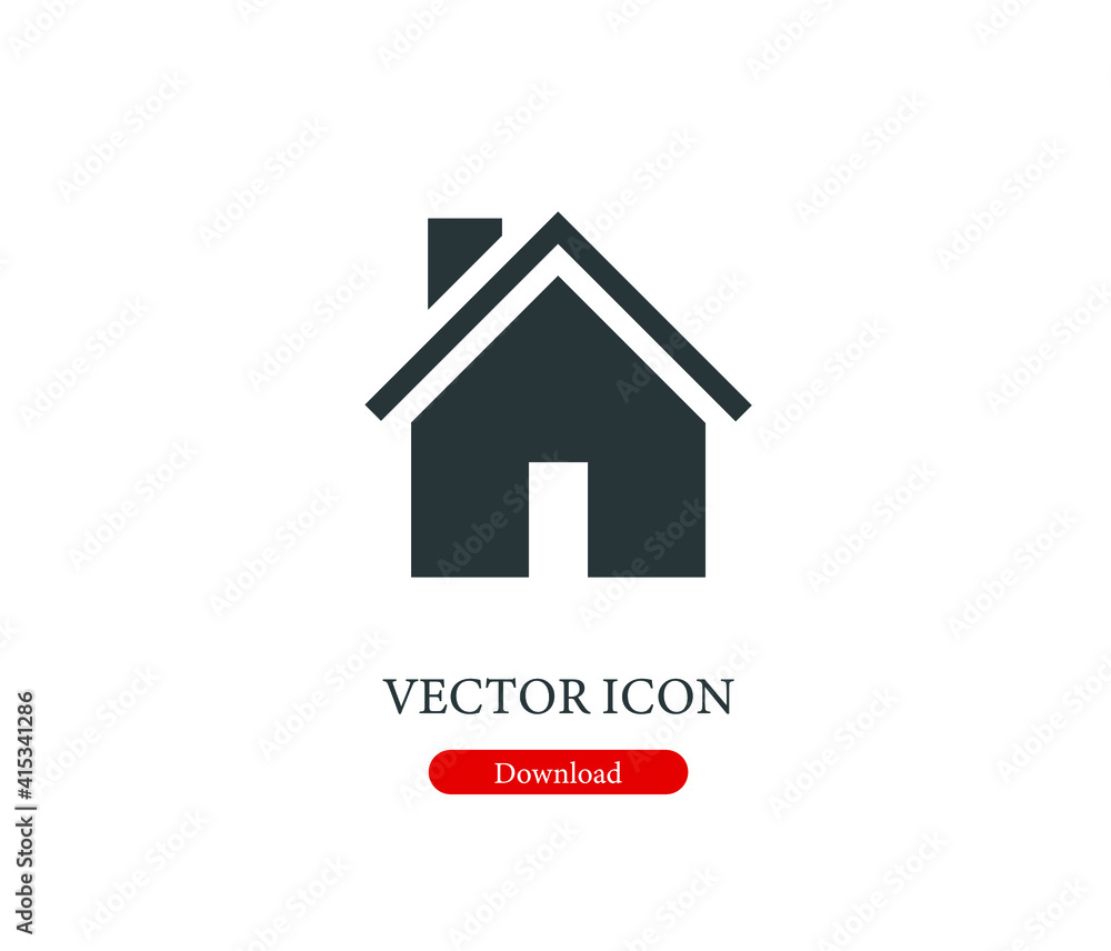 Poster house vector icon. editable stroke. symbol in line art style for design, presentation, website or ap