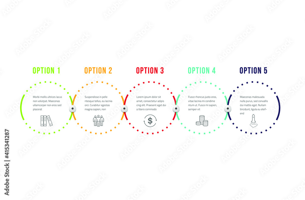 Poster vector modern infographic data design template. vector illustration with 5 steps and icons. can be u