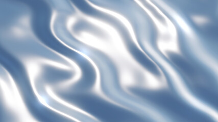 Silver chrome metal texture with waves, liquid silver metallic silk wavy design, 3D render illustration.