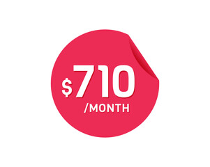 $710 Dollar Month. 710 USD Monthly sticker