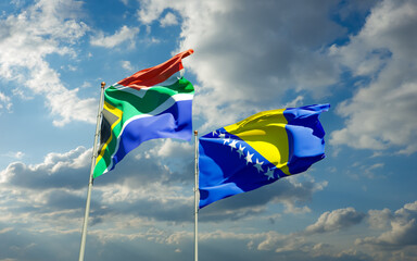 Flags of SAR African and Bosnia and Herzegovina.