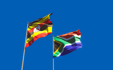 Flags of Uganda and SAR African.