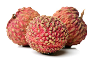 Lychee fruit. Fresh lychees fruit in isolated on white background 