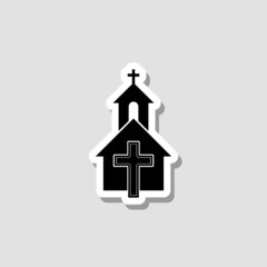 Church sticker icon isolated on white background