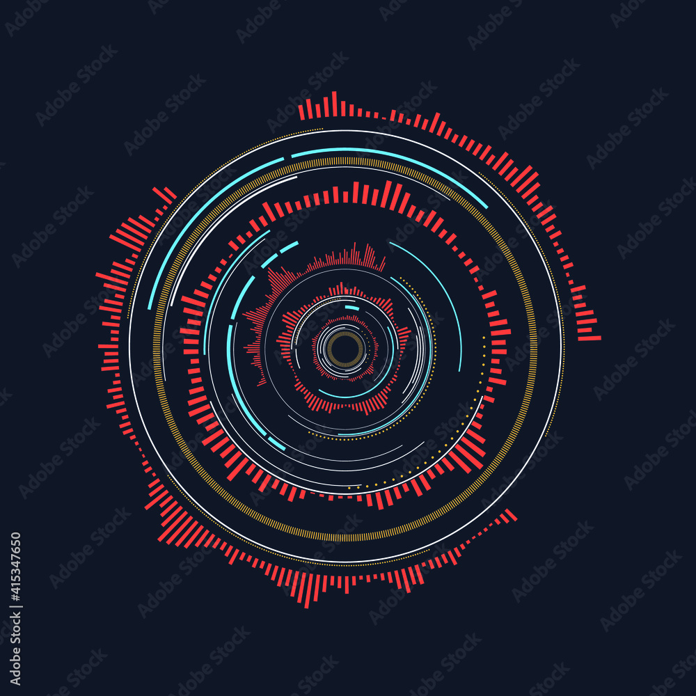 Poster digital futuristic user interface, hud for app and web. abstract vector illustration futuristic conc