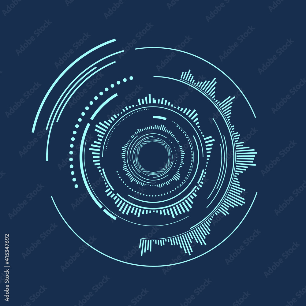 Poster digital futuristic user interface, hud for app and web. abstract vector illustration futuristic conc