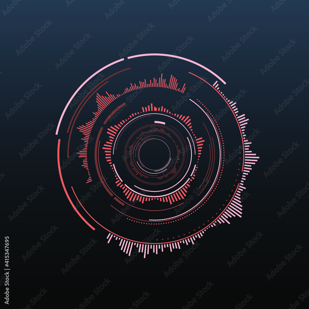 Poster digital futuristic user interface, hud for app and web. abstract vector illustration futuristic conc