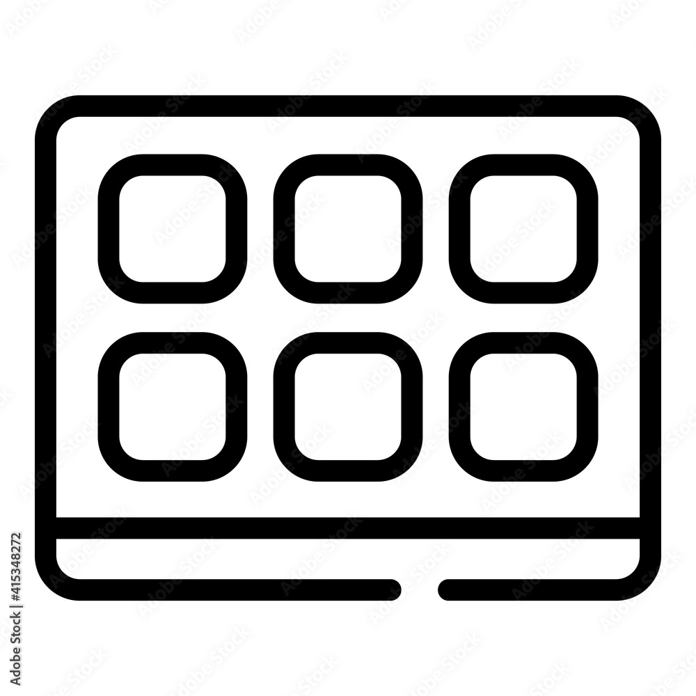 Poster smart interactive tv icon. outline smart interactive tv vector icon for web design isolated on white