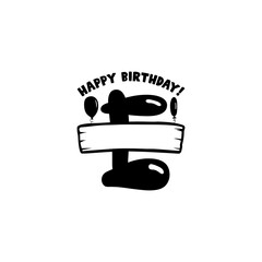 Initial Birthday E Letter. Happy birthday monogram design with balloons. Alphabet E template. Stock vector