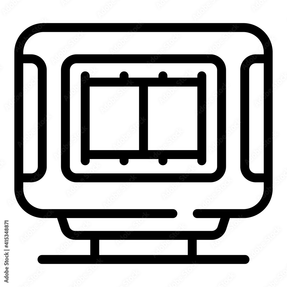 Poster interactive tv video icon. outline interactive tv video vector icon for web design isolated on white