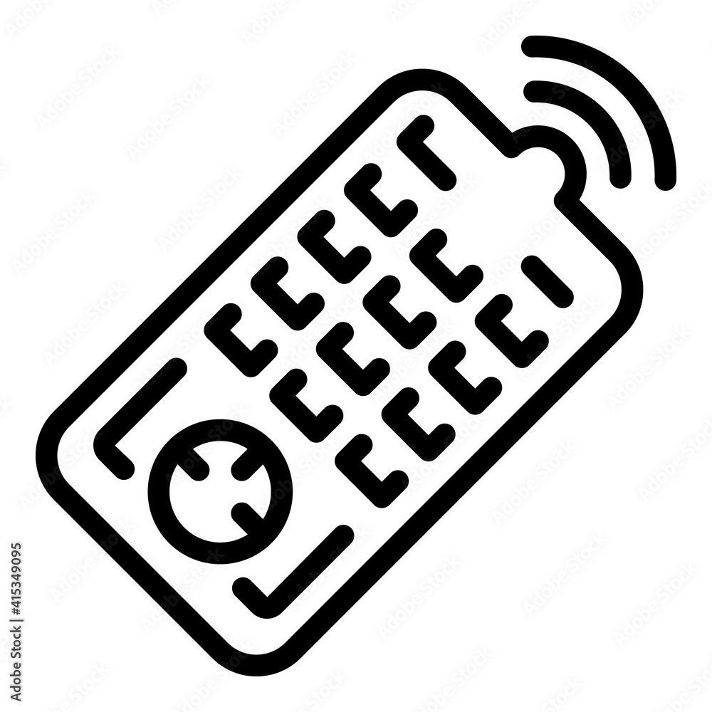 Poster interactive tv remote control icon. outline interactive tv remote control vector icon for web design