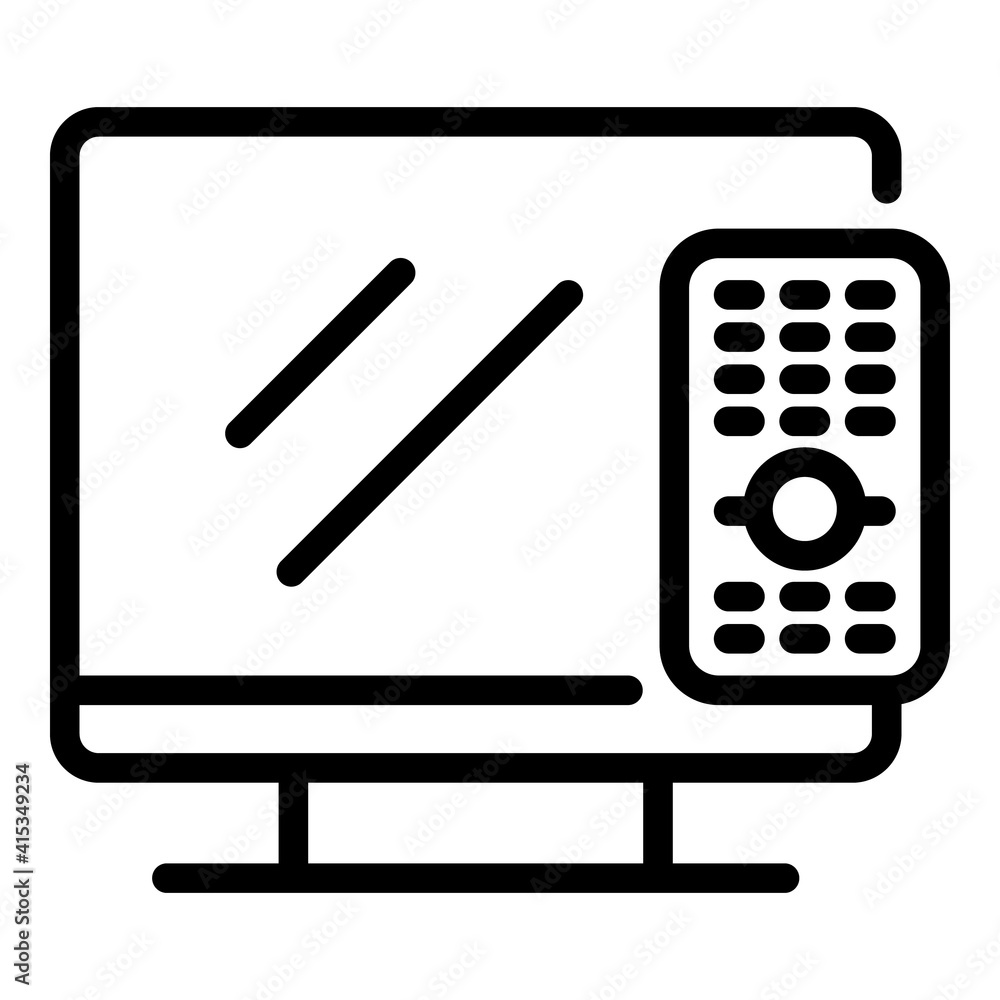 Poster interactive tv home icon. outline interactive tv home vector icon for web design isolated on white b