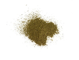 raw organic hemp protein powder isolated on white
