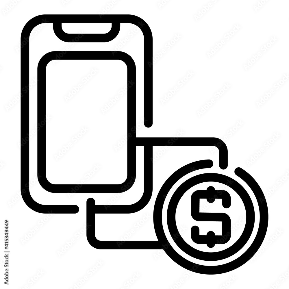 Poster interactive tv payment icon. outline interactive tv payment vector icon for web design isolated on w