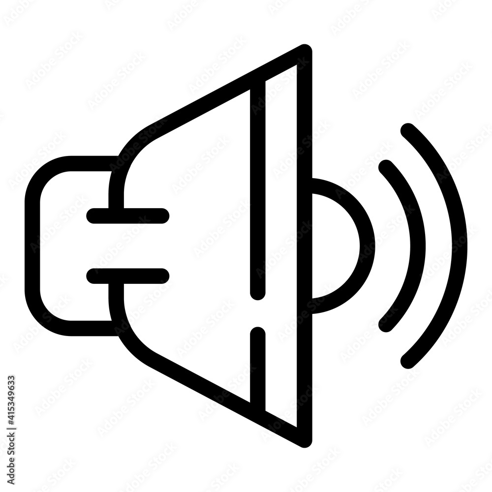 Aufkleber interactive tv sound icon. outline interactive tv sound vector icon for web design isolated on white