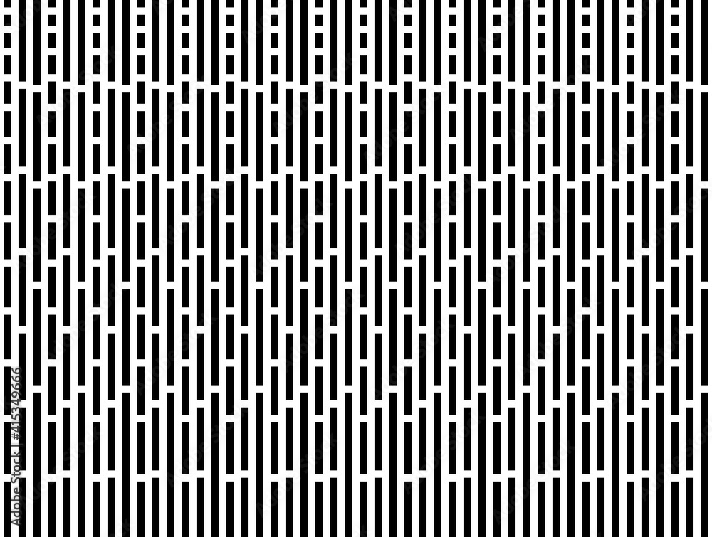 Fototapete abstract of pattern. design vertical stripe random black on white background. design print for illus