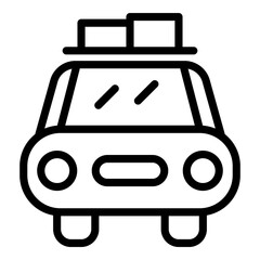 Fototapeta premium Front view car roof box icon. Outline front view car roof box vector icon for web design isolated on white background
