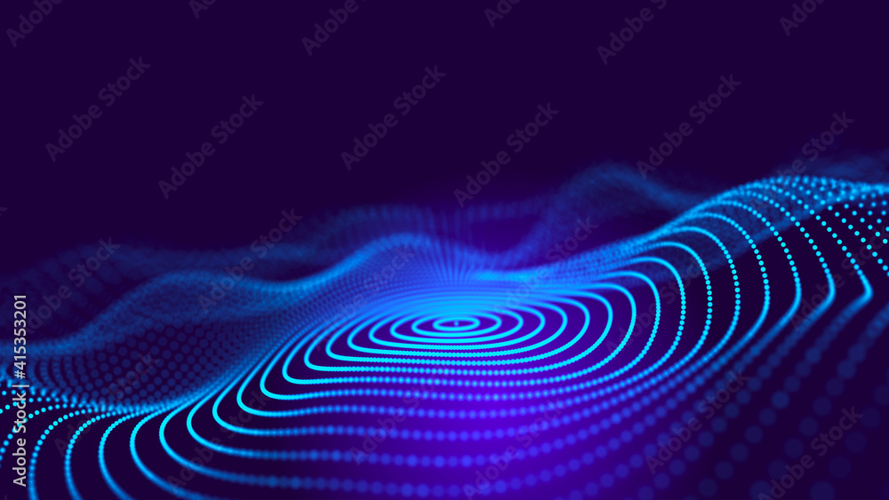 Fototapete Grid of internet technologies. Abstract background with cobwebs. Large amount of data. 3d rendering.