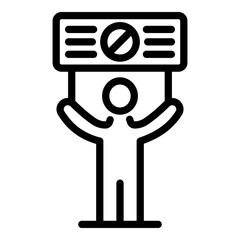 Stop protest icon. Outline stop protest vector icon for web design isolated on white background