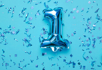 Shiny balloons with glitters on festive background.