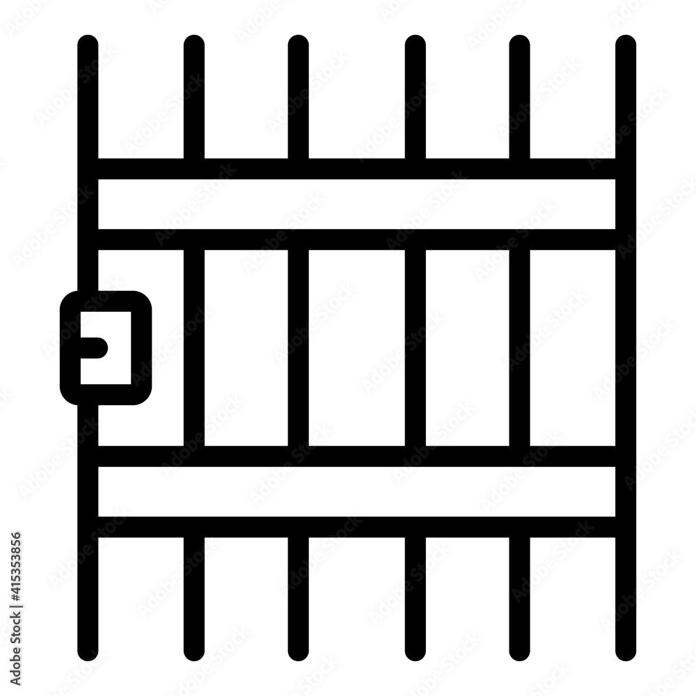 Poster prison gate icon. outline prison gate vector icon for web design isolated on white background