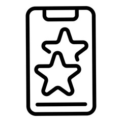 Obraz premium Smartphone favorite dislike icon. Outline smartphone favorite dislike vector icon for web design isolated on white background