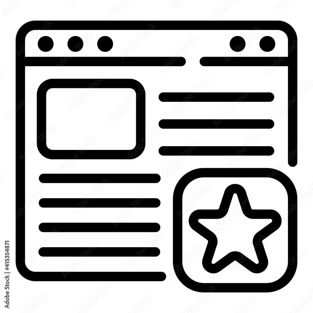 Aufkleber favorite web page icon. outline favorite web page vector icon for web design isolated on white backg